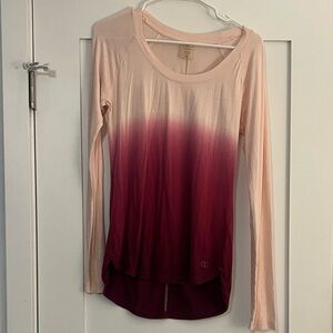 CALIA by Carrie Underwood Ombre Long Sleeve Top Pink Burgundy Size M